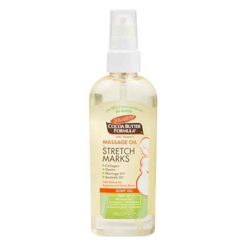 Palmer's Cocoa Butter Formula Massage Oil for Stretch Marks and Pregnancy Skincare, 3.4 Ounces