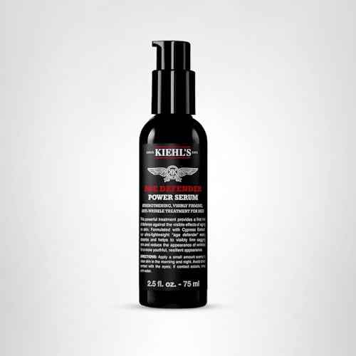 Kiehl's Age Defender Power Face Serum, Anti-Aging Firming Facial Serum for Men, Reduces Look of Fine Lines & Wrinkles, Quick-Absorbing, Lightweight, with Cypress Extract & Adenosine - 2.5 fl oz