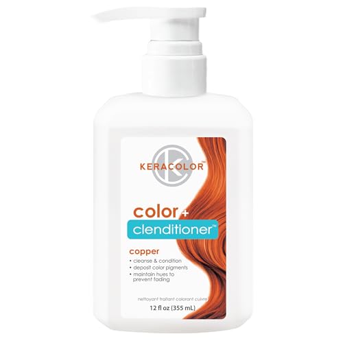 Keracolor Color + Clenditioner 3-in-1 Color-Depositing Conditioner, Gently Cleanses & Conditions, Semi-Permanent Hair Color, 23 Shades, 12 Fl Oz