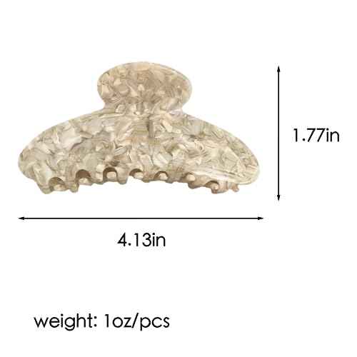 French Large Hair Claw Clips for Thick Hair, Tortoise Hair Clips, Acrylic Celluloid French Butterfly Jaw Clips, Strong Hold for Women Girls (Caramel color)