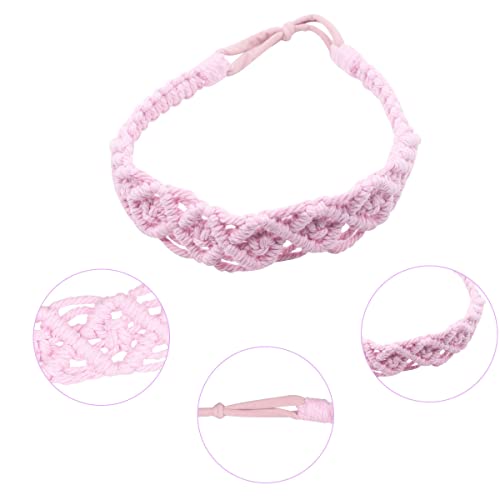 FZBNSRKO 3 Pack Floral Head Wrap, Handmade Knitted Hairbands for Women (Mixed Colors)