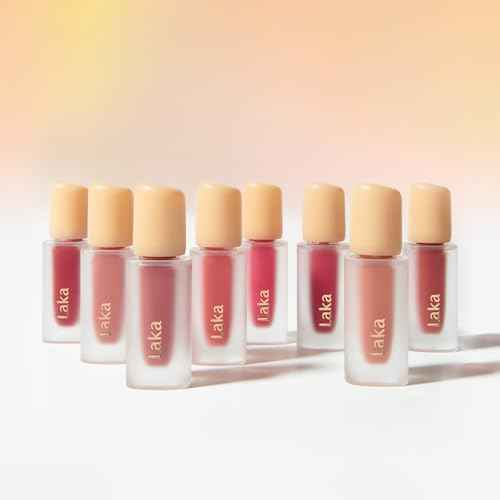 Laka Fruity Glam Tint, Glowing Lip Stain with Wide Color Spectrum, Hydrating & Lightweight Texture, Long-Lasting Bold Stain, Non-Sticky, Vegan, K-Beauty (#123 Unsweet Berry, 4.5g/0.15oz)