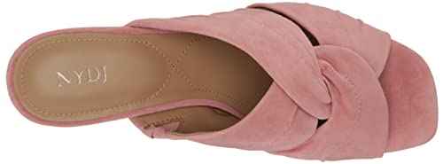 NYDJ Women's Griselda Mule Heeled Sandal, Suede Blush Pink, 5.5