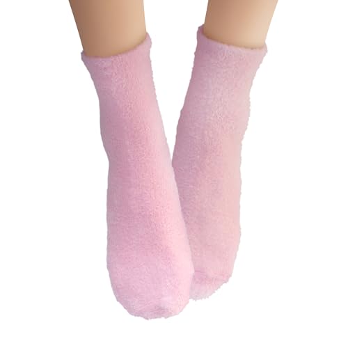 Earth Therapeutics Aloe Vera Socks ? Infused with Natural Aloe Vera & Vitamin E ? Helps Dry Feet, Cracked Heels, Calluses, Rough Skin, Dead Skin - Use with Your Favorite Lotions - Pink