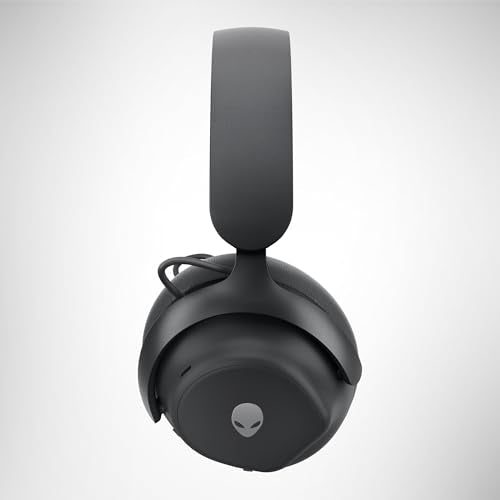 Alienware Pro Wireless Gaming Headset - Wired/Wireless, Bluetooth 5.3, 15 Minute Fast Charging, Audio Output 20 Hz, Battery Talk Time (ANC on) Up to 24 Hrs (Bluetooth), Dark Side of The Moon
