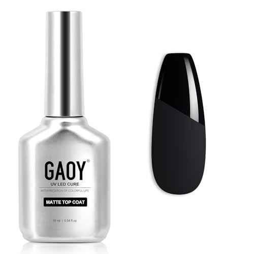 GAOY Matte Gel Top Coat for Gel Nail Polish, 16ml No Wipe Matte Finish for Long Lasting UV Light Cure Nail Art DIY