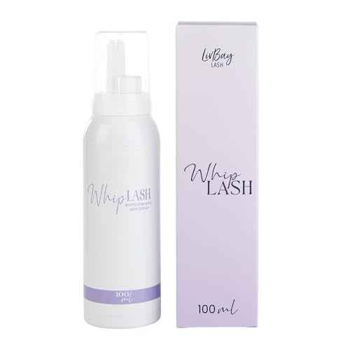 LivBay Whip Lash Foam Cleanser, Lash Bath for Eyelash Extensions, Mousse-Like Foam Cleanser for Extensions, Hydrating Eyelash Bath, Up to 200 Lash Baths, 100ml