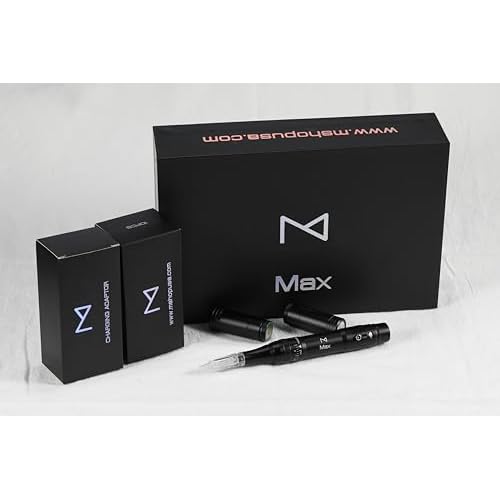 M Permanent Makeup Machine - Microblading Machine, Eyebrow Tattoo Machine - Microshading, Lip, Ombre Brows Machine - Wireless Machine Kit - Achieve Flawless Results (Black)