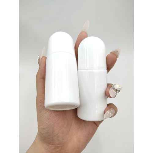 4Packs 1.7oz /50mL Roll-on Bottles Empty Refillable Roller White Plastic Anti-perspirant Roller Ball Perfume Bottles for DIY Deodorants, Essential Oils, and Fragrances