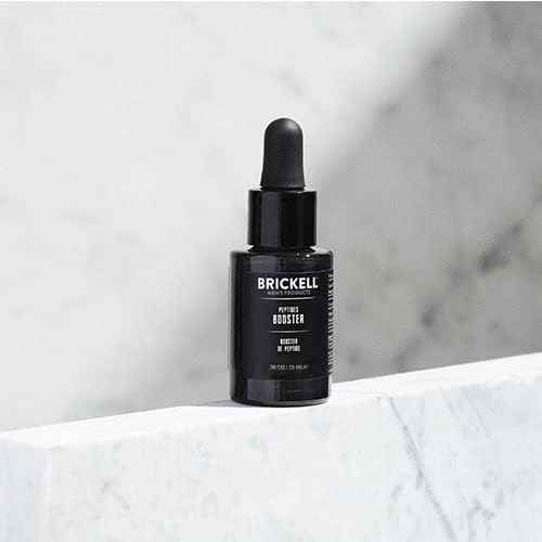 Brickell Men’s Protein Peptides Booster Serum for Men, Natural and Organic Protein Peptides Booster for Face to Firm and Restore Skin, Boost Collagen Production and Fight Aging (Unscented, 0.5 Ounce)
