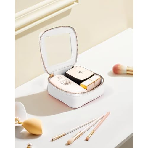 LETGO Clear Makeup Bags Small, Small Clear Makeup Bag for Purse,Mini Makeup Pouch Purse Organizer Fit Carry-on Travel Essentials,Cute Cosmetic Bags for Car Accessories for Women (Mini-White)