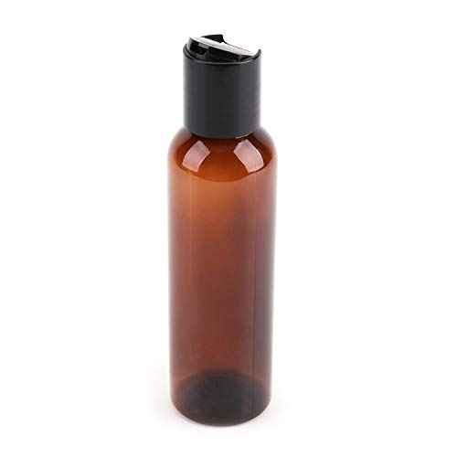 Bekith 30 Pack 4oz Plastic Squeeze Bottles with Disc Top Flip Cap, Empty Amber BPA-Free Refillable Containers For Shampoo, Lotions, Liquid Body Soap, Creams