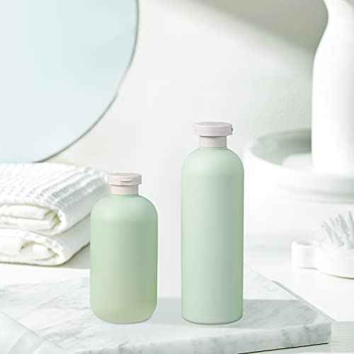 6.8oz Squeeze Bottles with Flip Cap, Refillable Plastic Travel Bottles for Creams, Lotion, Shampoo, Conditioner (2 Pcs)