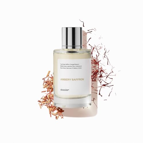 Dossier - Ambery Saffron - Eau de Parfum - Inspired by MFK's B.accarat R.ouge 5.40 - Vegan, Unisex Perfume Spray - 3.4 Fl Oz (100ml)