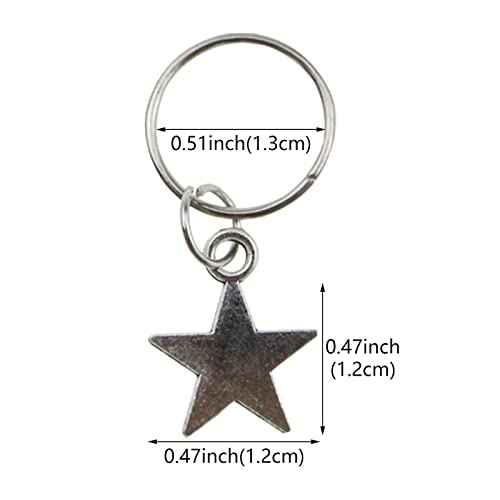 20 PACK Silver Star Hair Jewelry for Braids - Charms, Rings and Accessories for Women