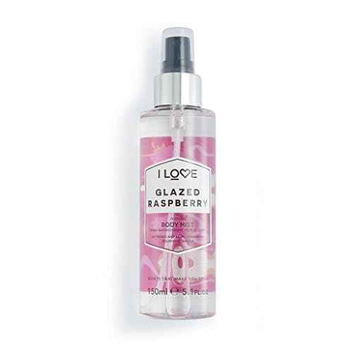 I Love Glazed Raspberry Scented Body Mist - Body Mist Fragrance - Long Lasting Body Spray with Natural Fruit Extracts - Raspberry and Vanilla - 5.1 oz