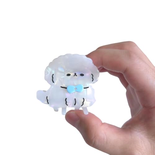 Bichon Frise Dog Hair Clips,Small Claw Clips for Girls,Acetate Hair Clips for Women,S12