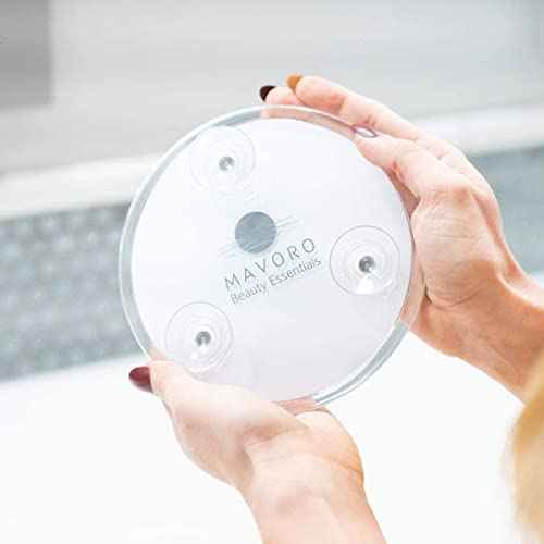 Mavoro 6'' Magnifying Mirror with 3 Strong Suction Cups | 10X Magnification | Portable Travel Makeup & Cosmetic Mirror (10X)