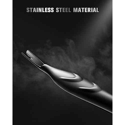 FERYES Cuticle Pusher with Fork, 2-in-1 Cuticle Trimmer Nail Care Tool, Stainless Steel Cuticle Remover Tool for Manicures and Pedicures - Silver