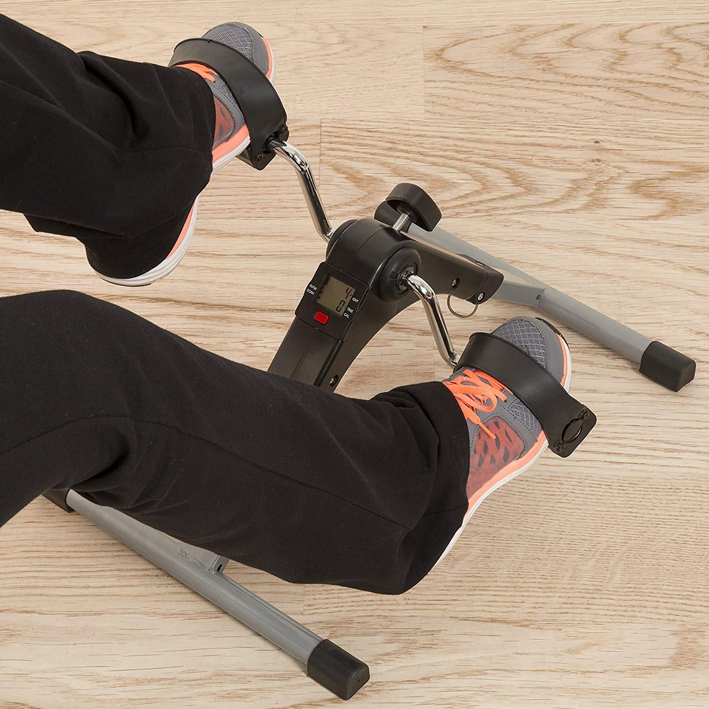 Foldable Pedal Exerciser with LCD Display for Home Office Gym