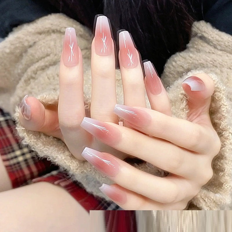 Removable Nail Tips Set for Nail Art - Blush Gradient Nude, Multiple Sizes