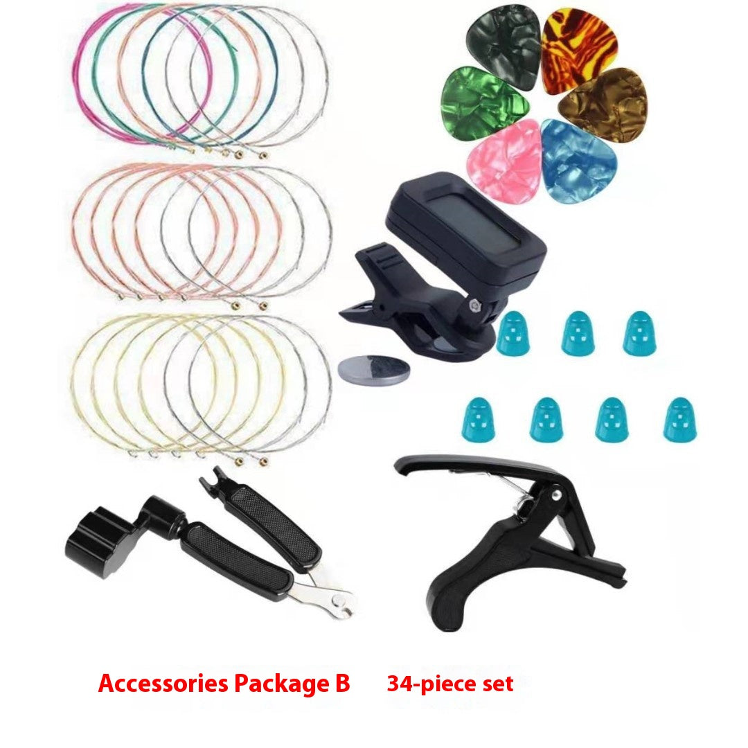 Guitar Accessory Set with Picks, String Nails & Pillow - Multiple Colors