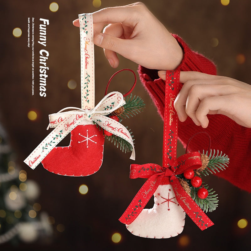 Christmas Hanging Decorations Set - Festive PVC & Plush Ornaments for Holiday Home Decor