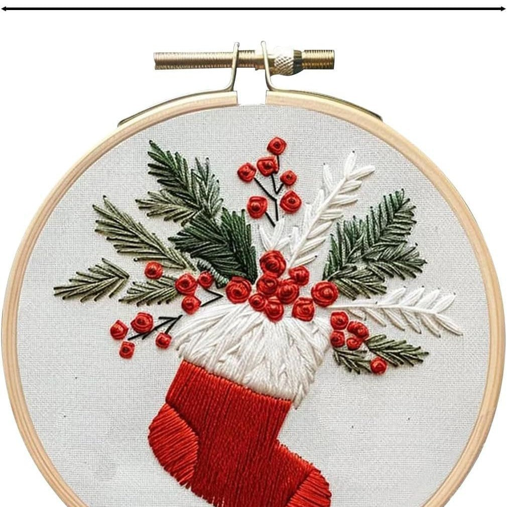 Embroidery Christmas Craft Kit - DIY Embroidery Material for Festive Decorations