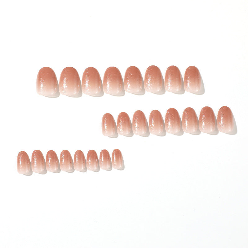 Gradient Glitter Nail Art Kit with 24 Nail Tips and Glue - Sweet Drop Shape Style