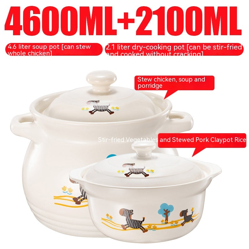 High-Temperature Ceramic Casserole Stew Pot with Cover - Kitchen & Home Storage