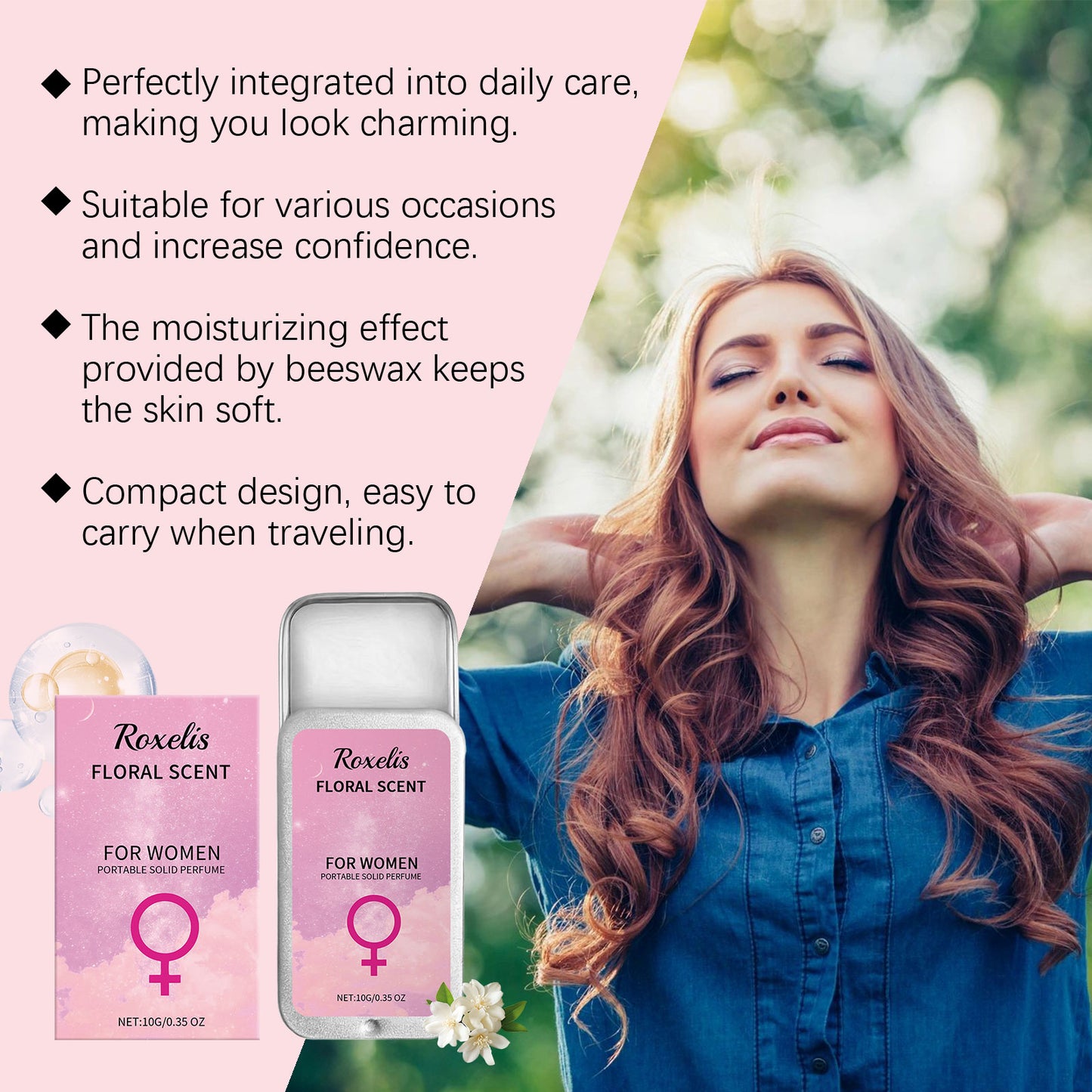 Floral Solid Perfume Balm - Long Lasting Portable Fragrance for Women