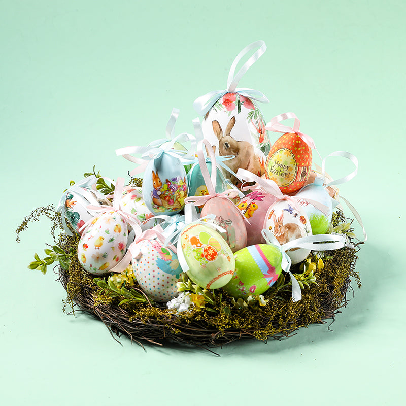7cm Easter Egg Decorations Set - Waterproof Foam Holiday Ornaments