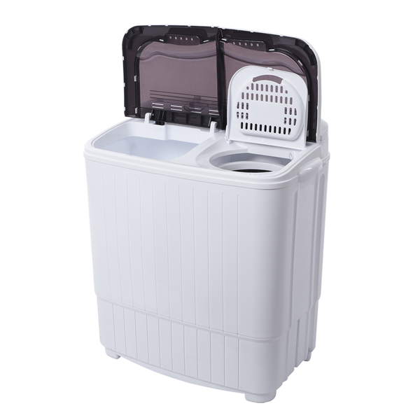 14.3lb Semi-Automatic Gray Washing Machine with Cover - Home Appliance