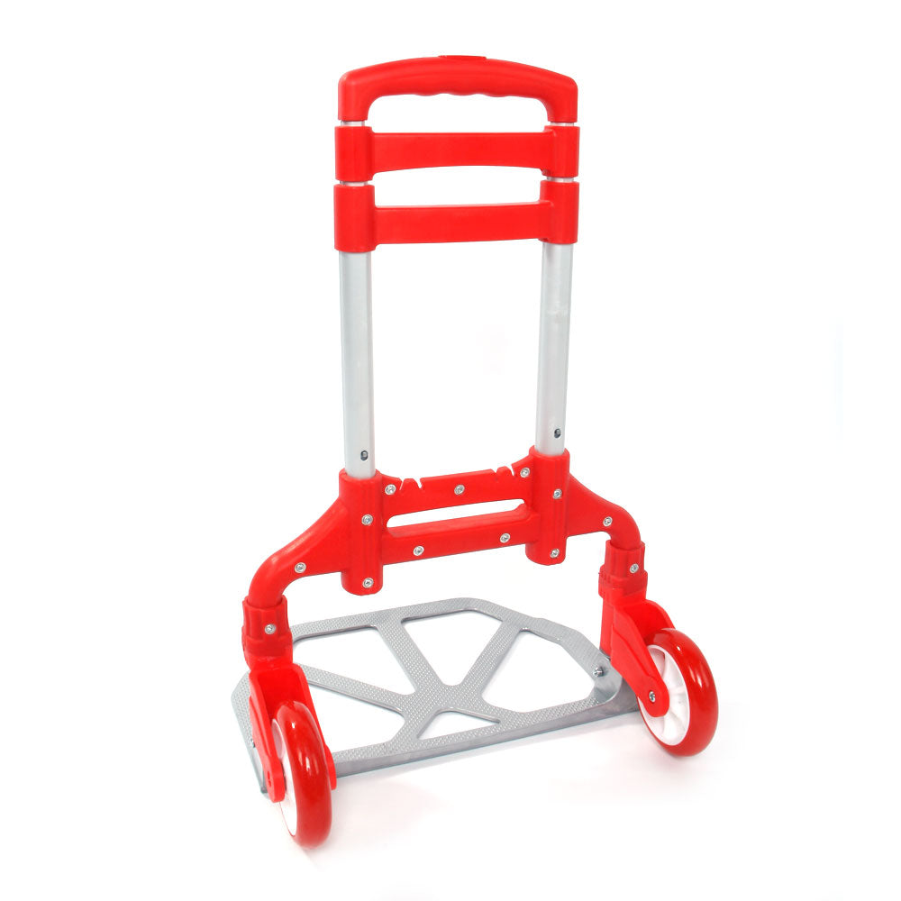 Foldable Aluminum Hand Truck with 165 lbs Capacity - Red Portable Trolley