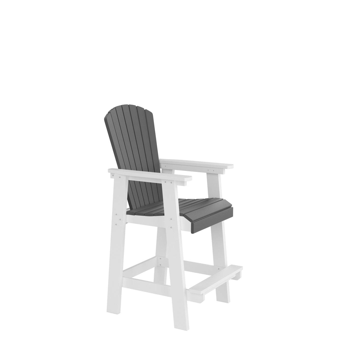 Outdoor Tall Adirondack Bar Chairs Set of 2 - White & Gray