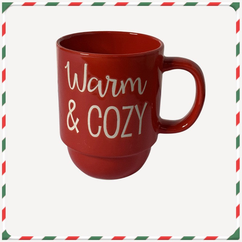 Christmas Cartoon Snowman Santa Ceramic Mug - Holiday Gift Drinkware