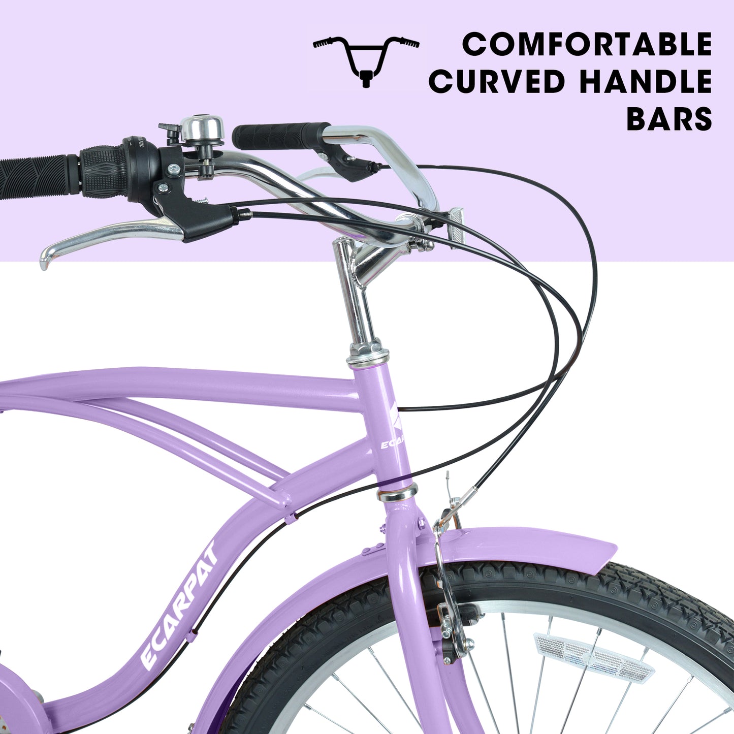 26-Inch 7-Speed Beach Cruiser Bike for Men & Women - Multiple Colors