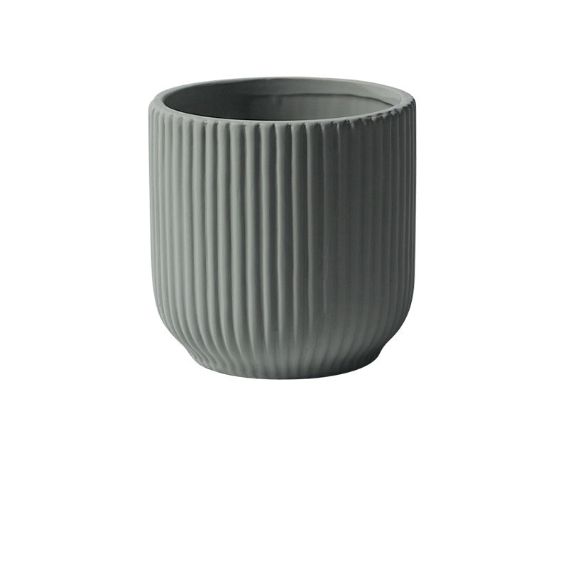 Ceramic Flower Pot Set - Nordic Style Garden Planters with Gold & Hole Options
