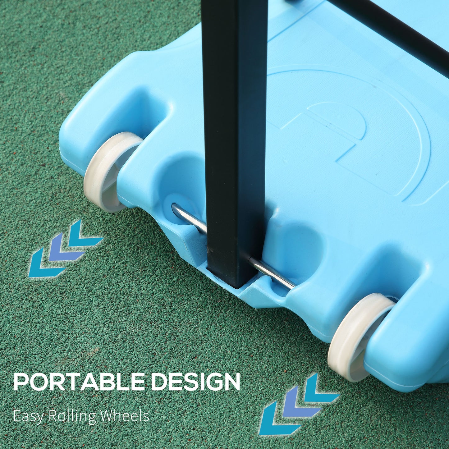 Height Adjustable Portable Poolside Basketball Hoop - Blue/Black/Red