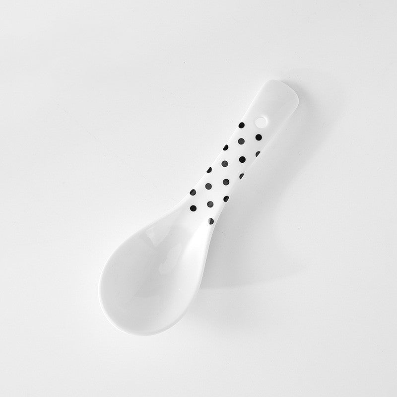 Ceramic Color Glaze Spoon Set Kitchen Utensils Home Decor