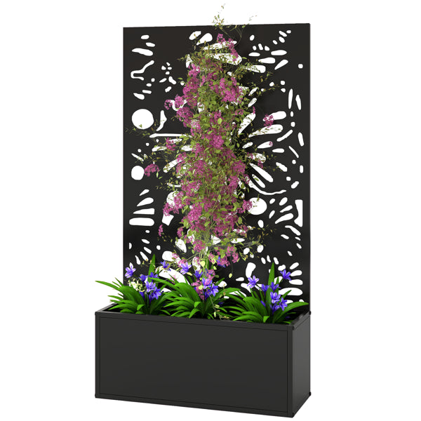 Metal Plant Stand with Trellis - Black, 44.5" Tall