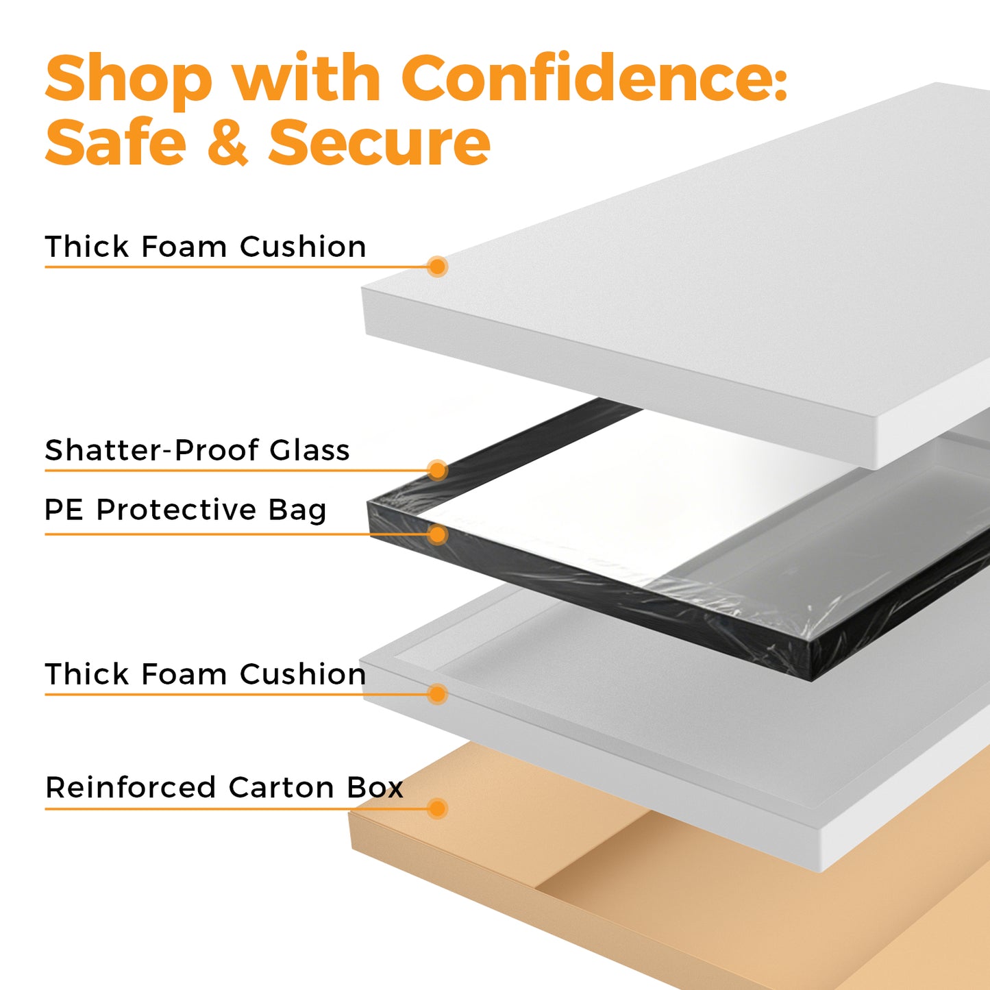 Bathroom Mirror, With Brushed Aluminum Frame, Rectangular Design,