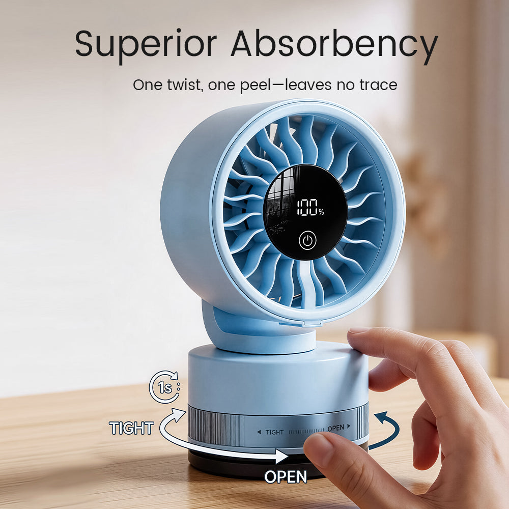 Rechargeable 4000mAh Portable Fan with Adjustable Speed & LED Display