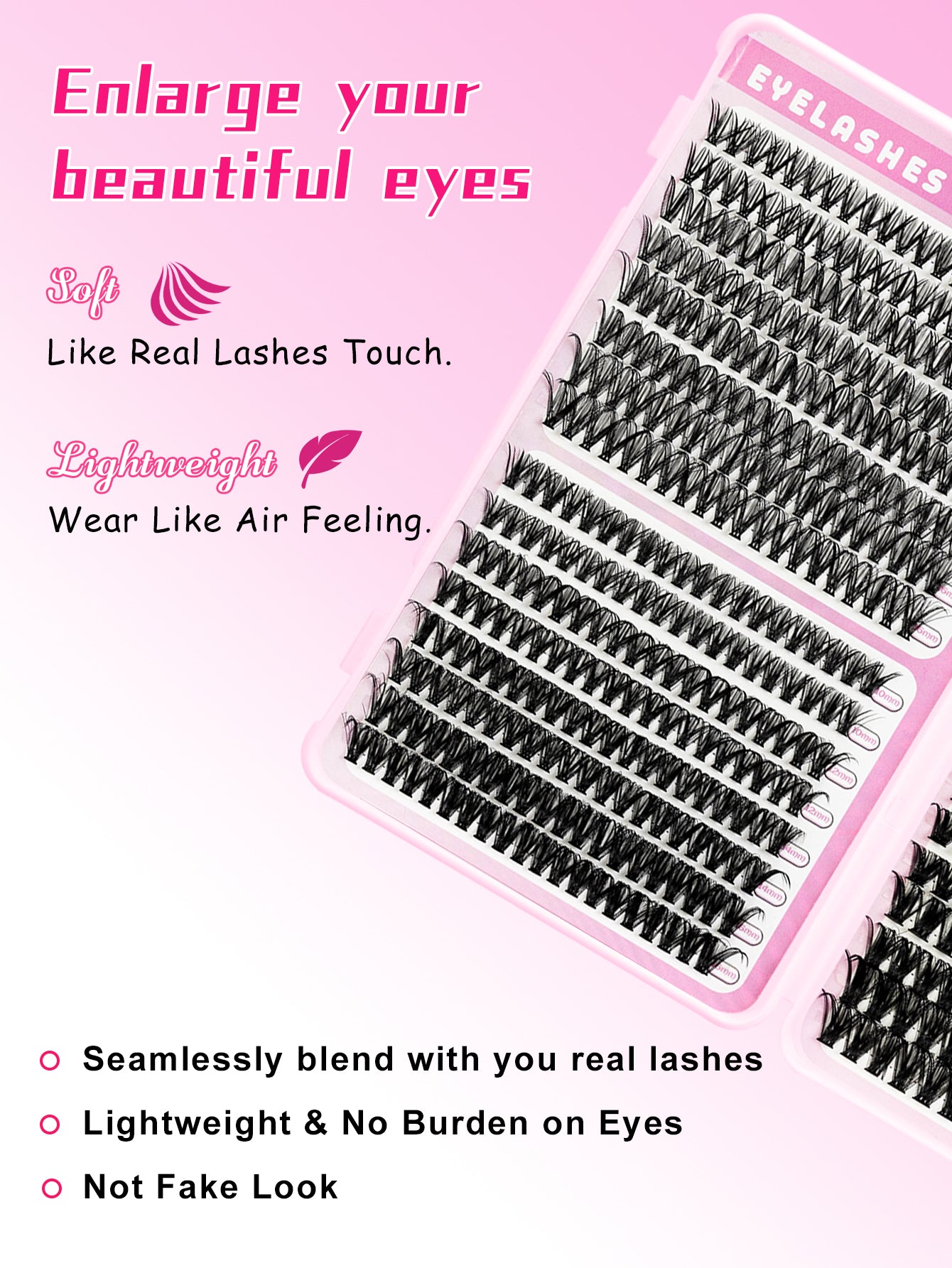 3D Multi-Layered False Eyelashes - Realistic, Soft & Natural Nude Makeup
