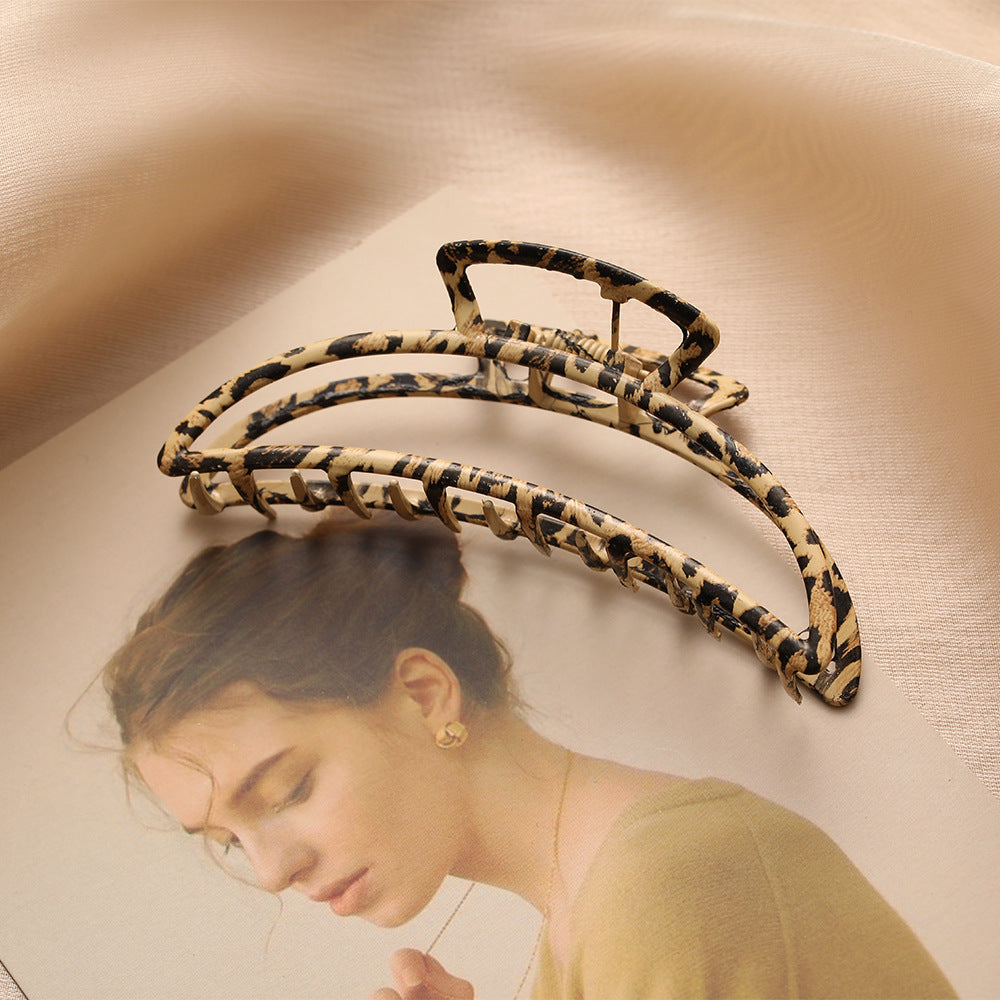Metallic Leopard Hairpin for Women - Hair Accessory with Bowknot Design