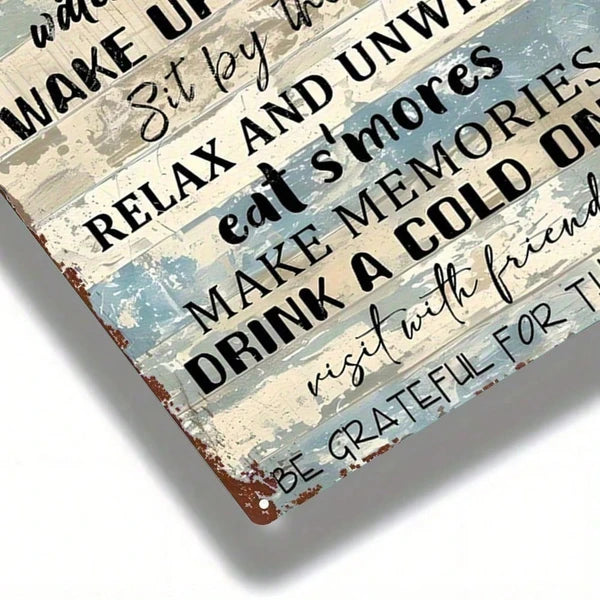 Metal Tin Wall Decoration - 20cm x 20cm Art Sign