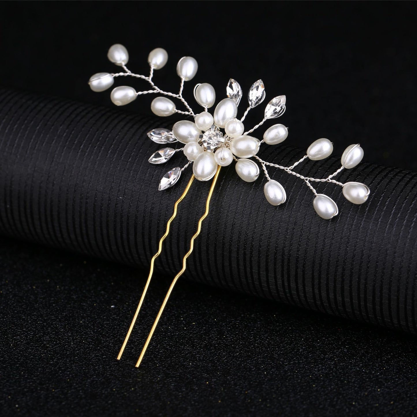 Elegant Handmade Pearl Crystal Hairpin for Bridal & Formal Hairstyles