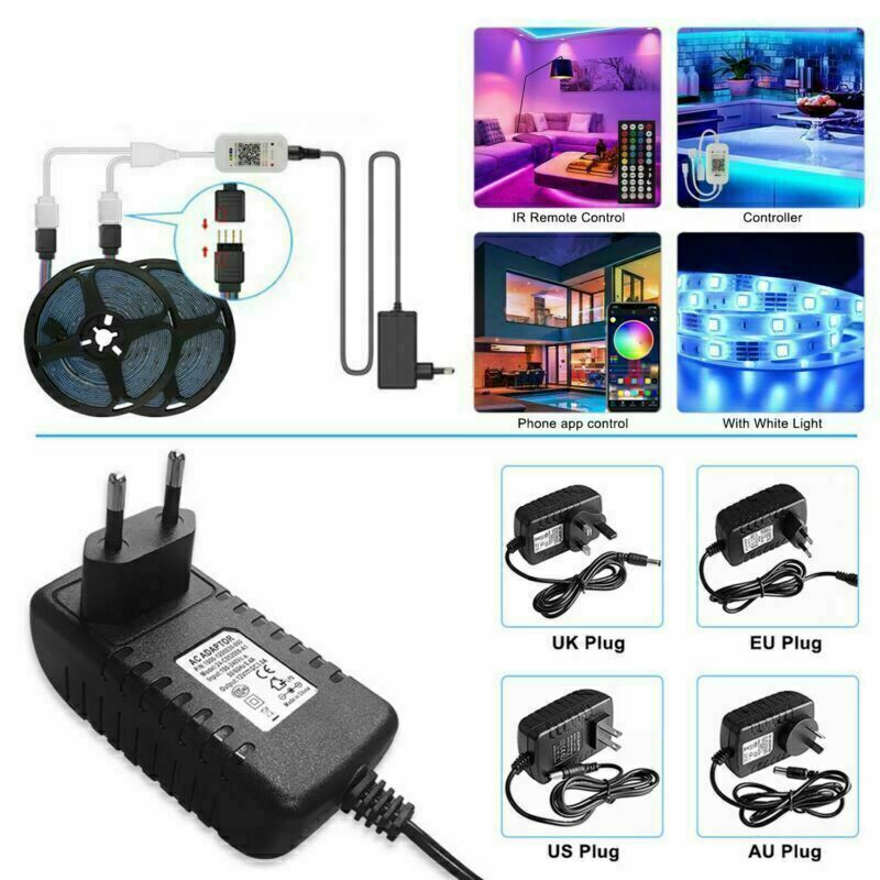 RGB LED Strip Lights Bluetooth Remote Control TV Backlighting 5-20m