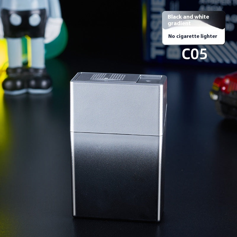 Portable Cigarette Case with Lighter - Gradient Color Windproof Storage Organizer