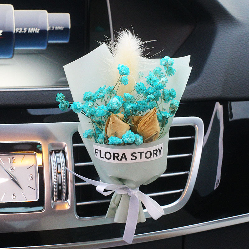 Decorative Dried Flowers Air Outlet Car Freshener - Colorful Aromatic Bouquet